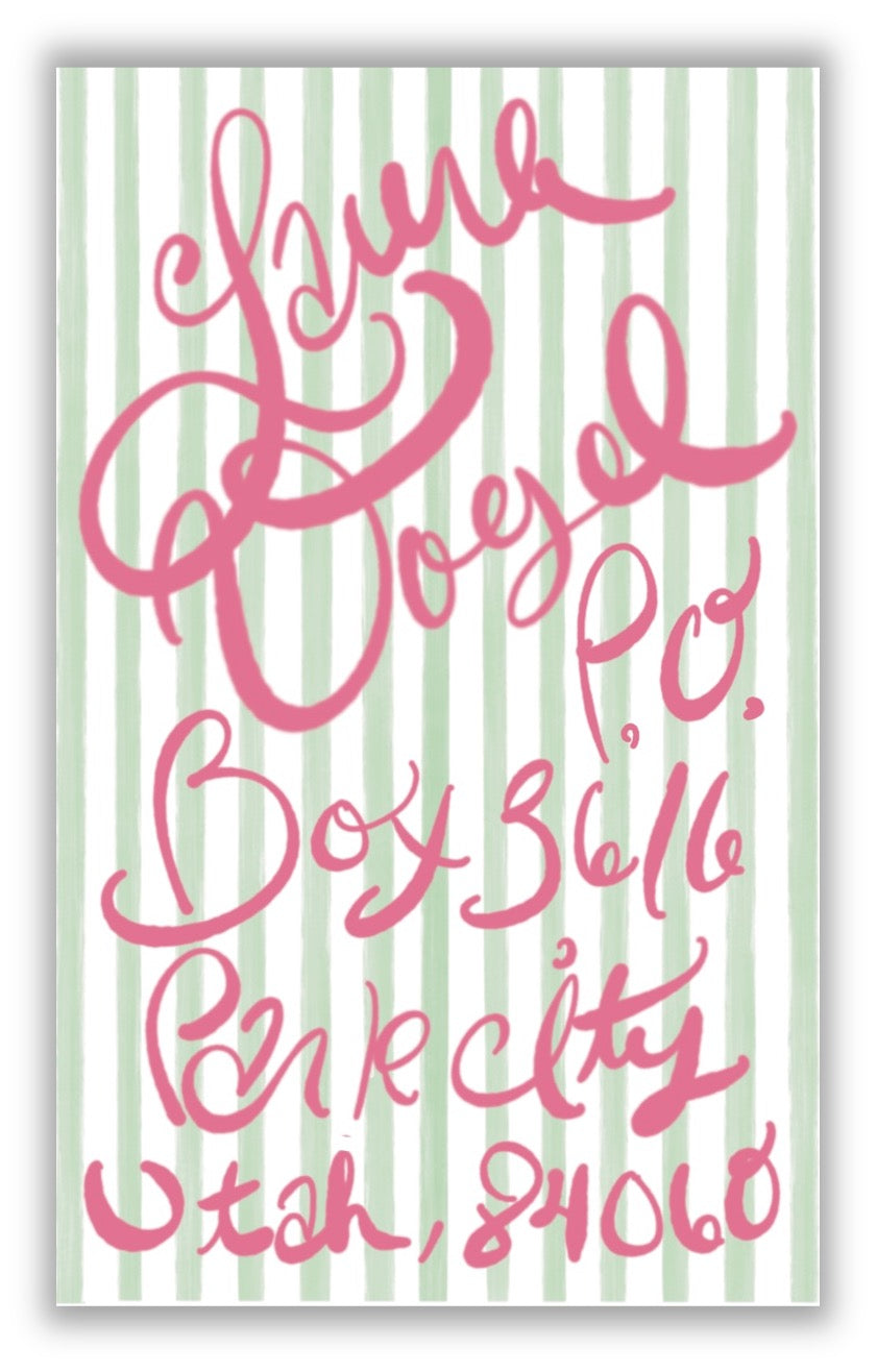 Watercolor Stipe *Custom Calligraphy* | Return Address Label